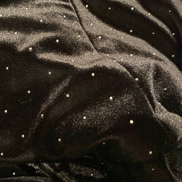 ML MONIQUE LHUILLER / studded velvet jumpsuit strapless black 16 - Picture 4 of 4